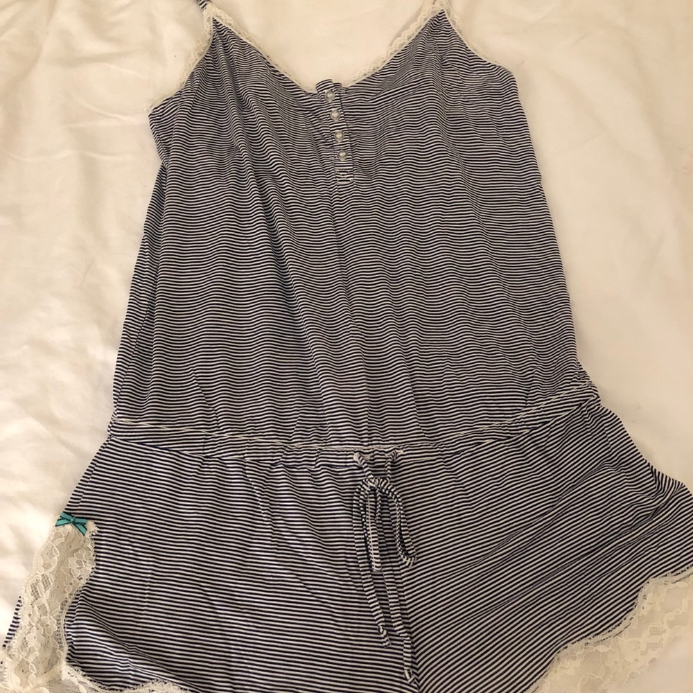 Adorable Victoria’s secret striped pj romper